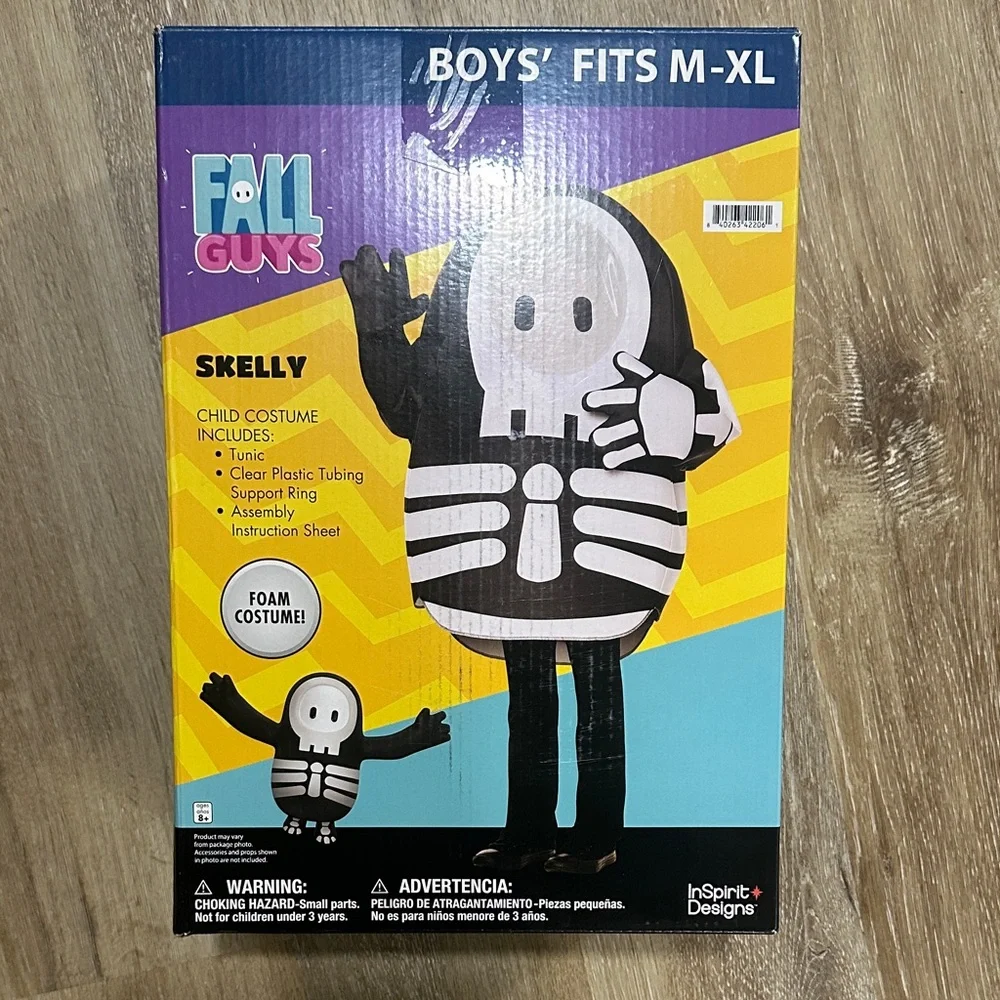 Fall Guys Skelly Boys Costume m-xl